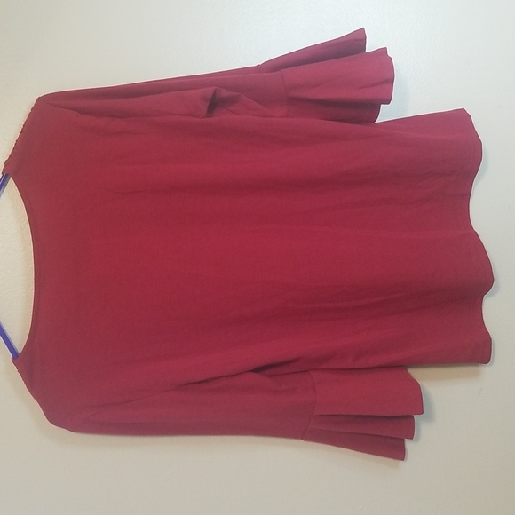 Red Bell Sleeve Boho Top with Lace Detail NWT - Picture 6 of 6